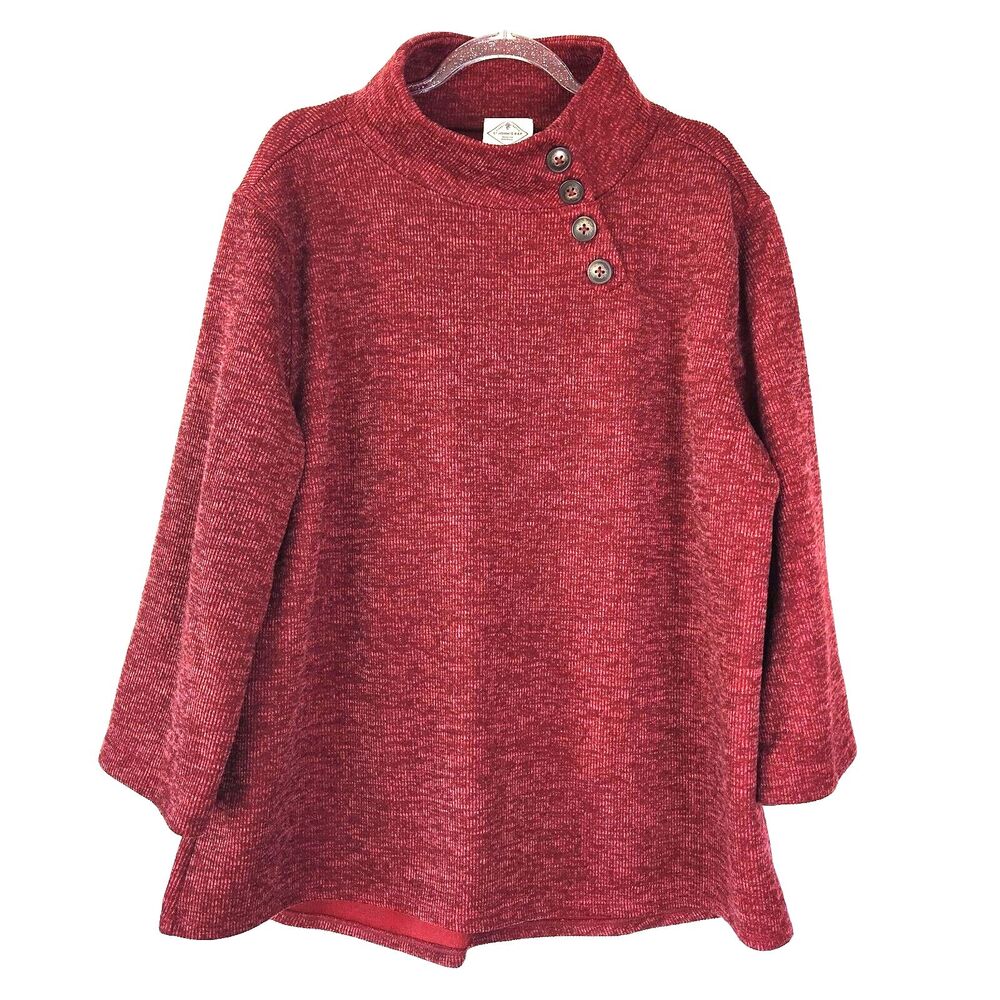 St. John's Bay Women's Red 3/4-Sleeve Sweater Comfortable Sz L